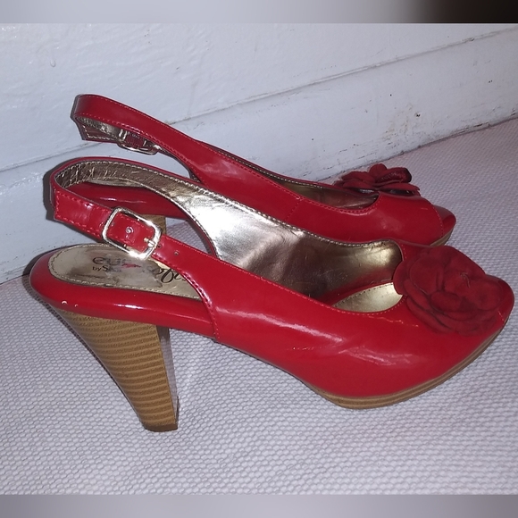 EuroSoft bySofft Red Slingback Sandal Shoes Women's US 7.5M - Picture 5 of 13